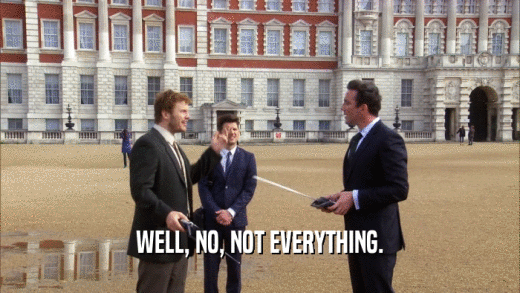 WELL, NO, NOT EVERYTHING.  