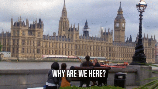 WHY ARE WE HERE?  