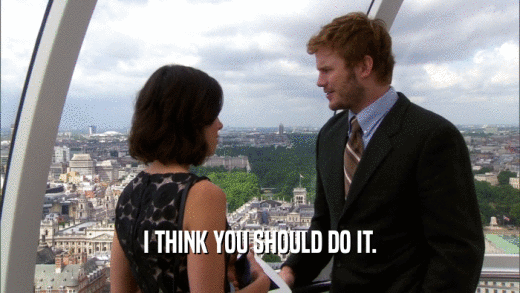 I THINK YOU SHOULD DO IT.  