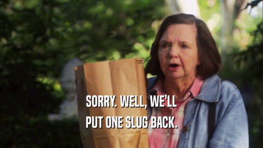 SORRY. WELL, WE'LL PUT ONE SLUG BACK. 