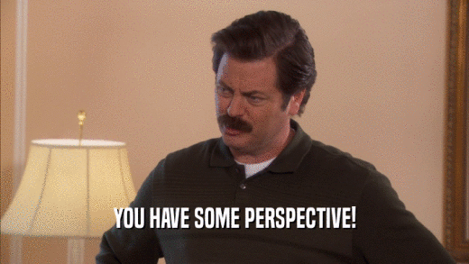 YOU HAVE SOME PERSPECTIVE!  