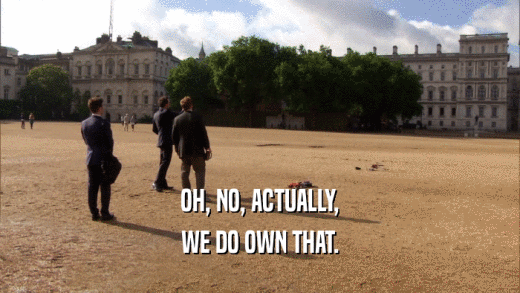 OH, NO, ACTUALLY, WE DO OWN THAT. 