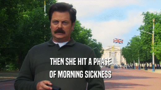 THEN SHE HIT A PHASE OF MORNING SICKNESS 