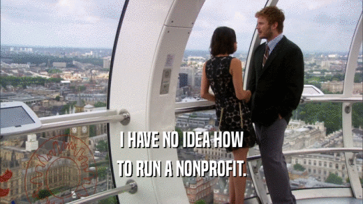 I HAVE NO IDEA HOW TO RUN A NONPROFIT. 