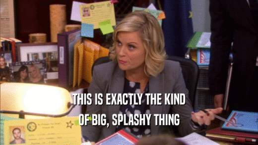 THIS IS EXACTLY THE KIND OF BIG, SPLASHY THING 