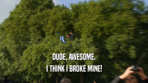 DUDE, AWESOME. I THINK I BROKE MINE! 
