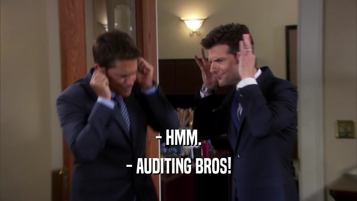 - HMM. - AUDITING BROS! 