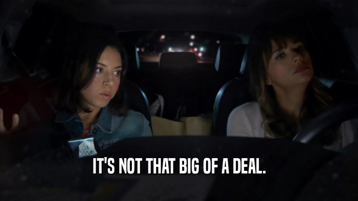 IT'S NOT THAT BIG OF A DEAL.  