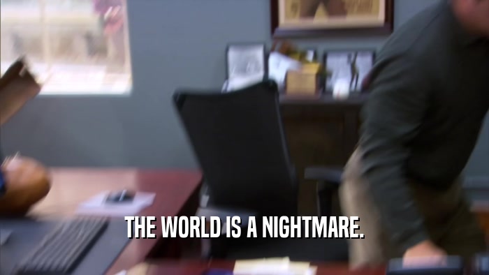 THE WORLD IS A NIGHTMARE.  