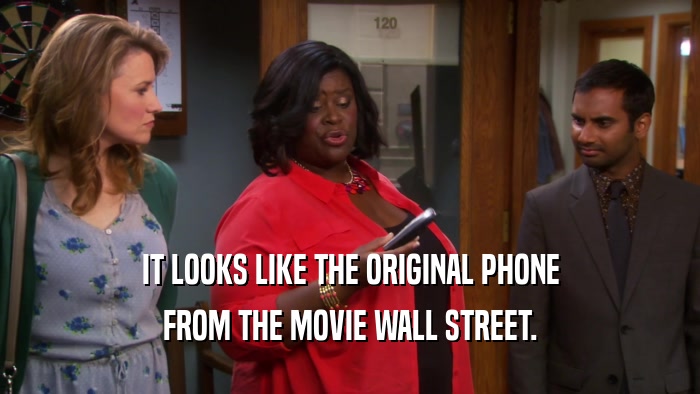IT LOOKS LIKE THE ORIGINAL PHONE FROM THE MOVIE WALL STREET. 