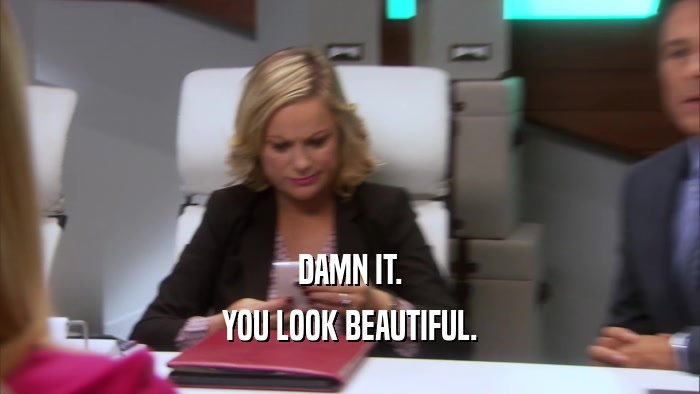 DAMN IT. YOU LOOK BEAUTIFUL. 