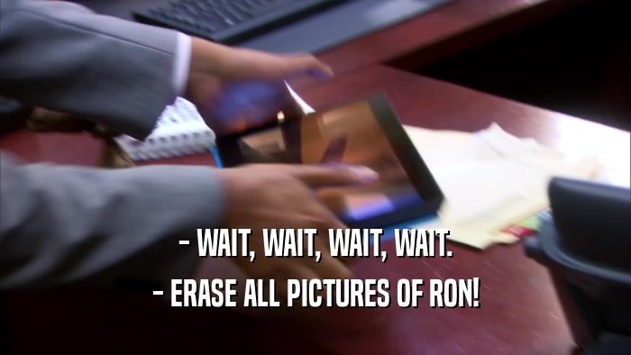 - WAIT, WAIT, WAIT, WAIT. - ERASE ALL PICTURES OF RON! 
