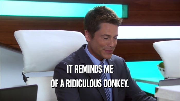 IT REMINDS ME OF A RIDICULOUS DONKEY. 