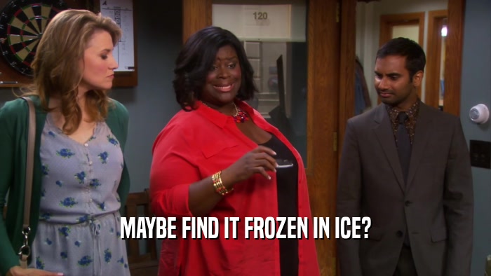 MAYBE FIND IT FROZEN IN ICE?  