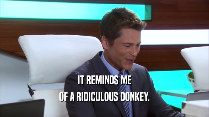 IT REMINDS ME OF A RIDICULOUS DONKEY. 