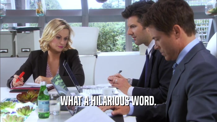 WHAT A HILARIOUS WORD.  