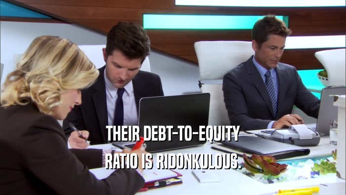 THEIR DEBT-TO-EQUITY RATIO IS RIDONKULOUS. 