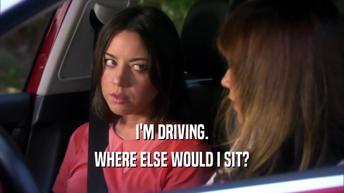 I'M DRIVING. WHERE ELSE WOULD I SIT? 