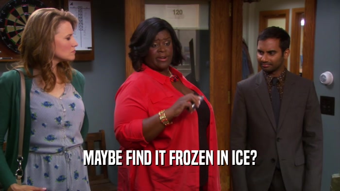 MAYBE FIND IT FROZEN IN ICE?  