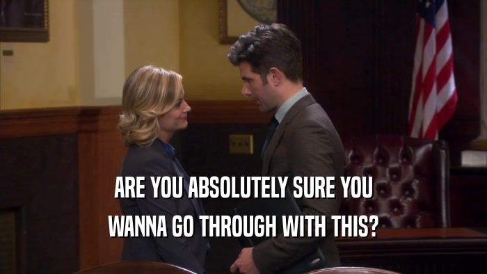 ARE YOU ABSOLUTELY SURE YOU WANNA GO THROUGH WITH THIS? 