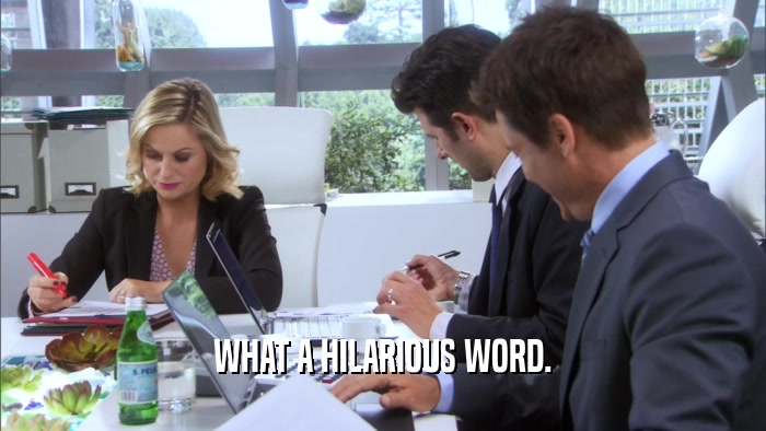 WHAT A HILARIOUS WORD.  