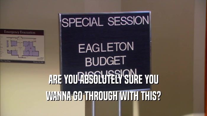 ARE YOU ABSOLUTELY SURE YOU WANNA GO THROUGH WITH THIS? 