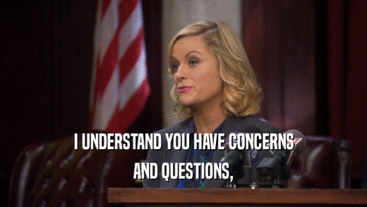 I UNDERSTAND YOU HAVE CONCERNS AND QUESTIONS, 