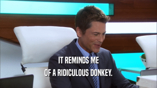 IT REMINDS ME OF A RIDICULOUS DONKEY. 