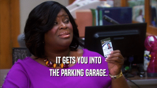 IT GETS YOU INTO THE PARKING GARAGE. 