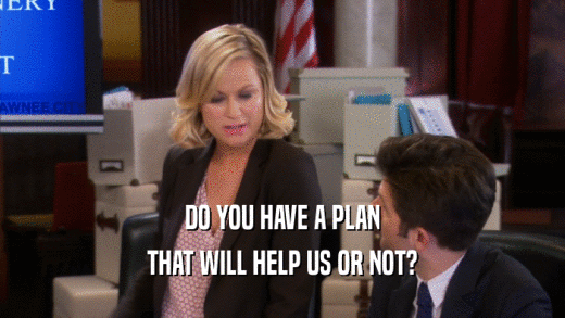 DO YOU HAVE A PLAN THAT WILL HELP US OR NOT? 