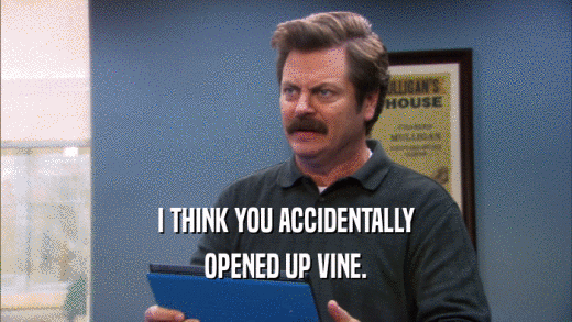 I THINK YOU ACCIDENTALLY OPENED UP VINE. 