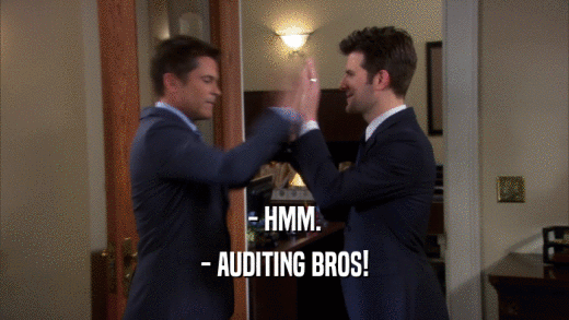 - HMM. - AUDITING BROS! 