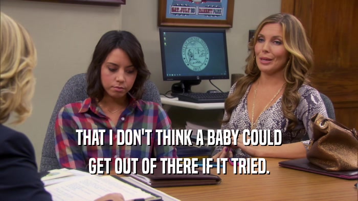 THAT I DON'T THINK A BABY COULD GET OUT OF THERE IF IT TRIED. 