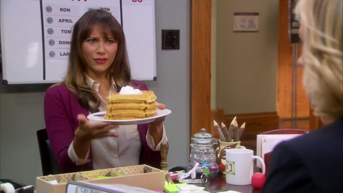 OH, MY GOD, LOOK AT THAT. IT'S WAFFLES! 