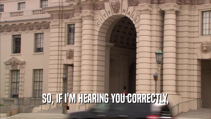 SO, IF I'M HEARING YOU CORRECTLY,  