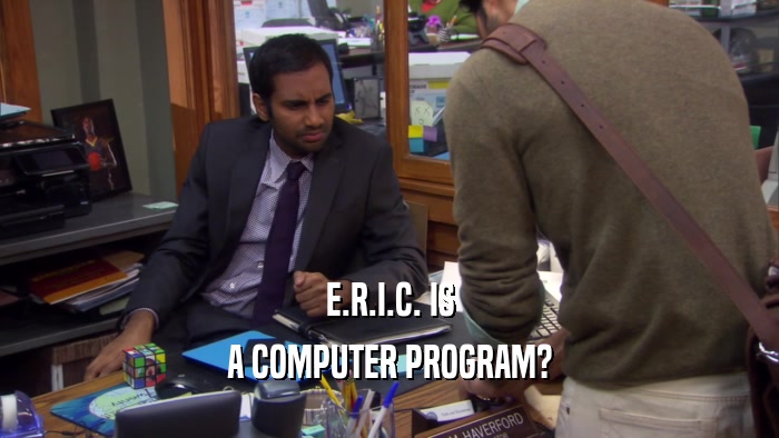 E.R.I.C. IS A COMPUTER PROGRAM? 