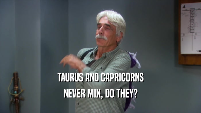 TAURUS AND CAPRICORNS NEVER MIX, DO THEY? 