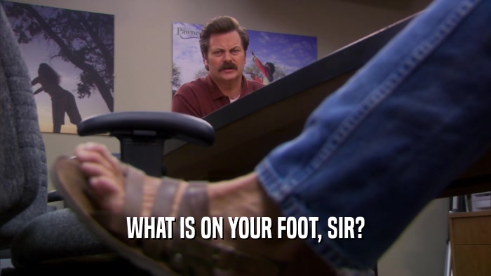 WHAT IS ON YOUR FOOT, SIR?  