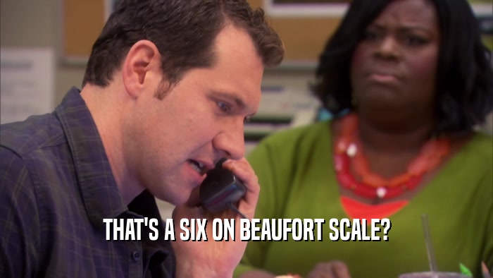 THAT'S A SIX ON BEAUFORT SCALE?  