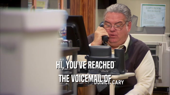 HI, YOU'VE REACHED THE VOICEMAIL OF 