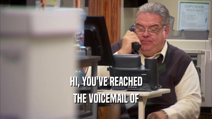 HI, YOU'VE REACHED THE VOICEMAIL OF 