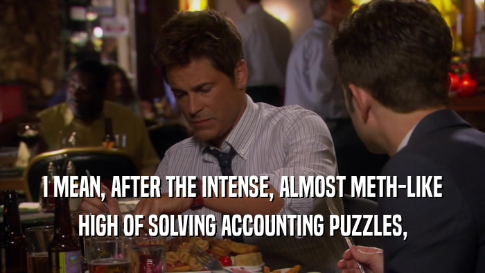 I MEAN, AFTER THE INTENSE, ALMOST METH-LIKE HIGH OF SOLVING ACCOUNTING PUZZLES, 