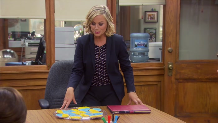 WITH THE PAWNEE TOWN'S ORIGINAL COLORS OF BLUE AND YELLOW. 