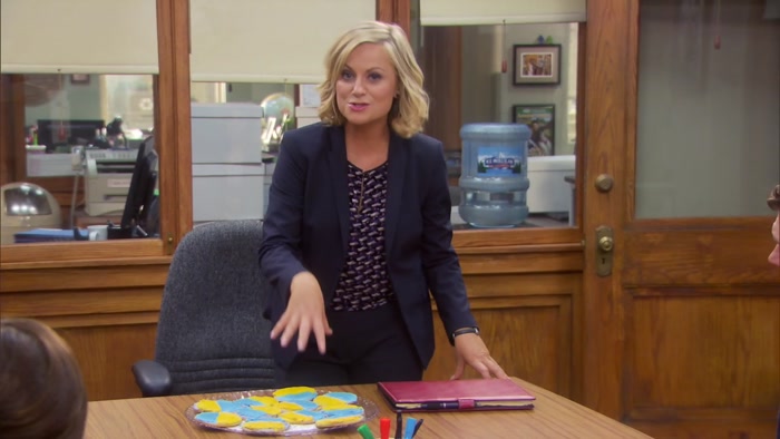 WITH THE PAWNEE TOWN'S ORIGINAL COLORS OF BLUE AND YELLOW. 