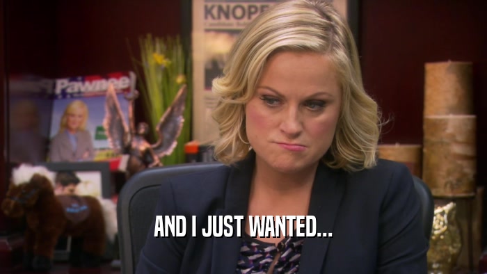 AND I JUST WANTED...  
