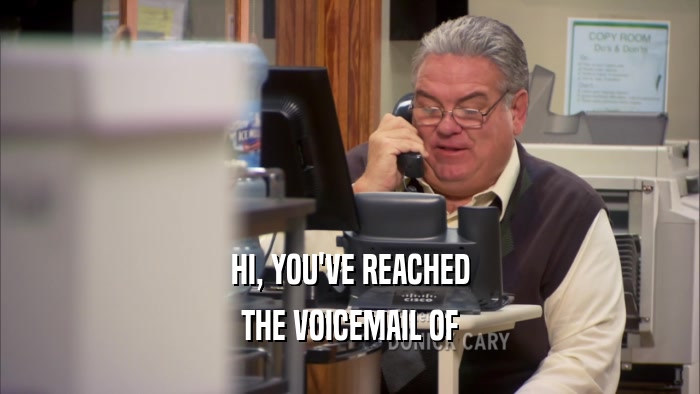 HI, YOU'VE REACHED THE VOICEMAIL OF 