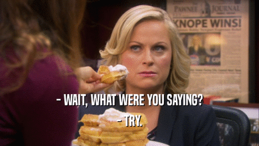 - WAIT, WHAT WERE YOU SAYING? - TRY. 
