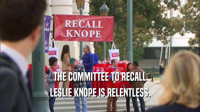 THE COMMITTEE TO RECALL LESLIE KNOPE IS RELENTLESS. 