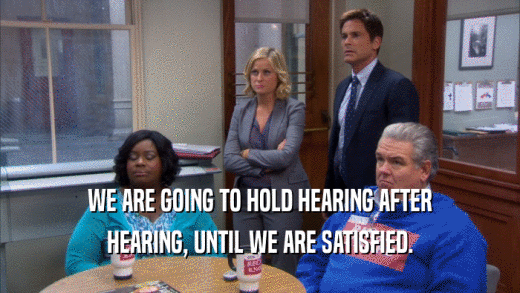 WE ARE GOING TO HOLD HEARING AFTER HEARING, UNTIL WE ARE SATISFIED. 