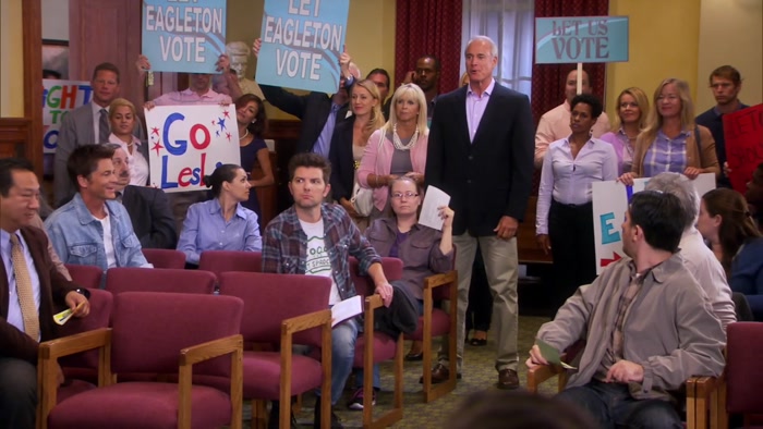 WE'RE HERE TO SUPPORT LESLIE KNOPE FOR PRESERVING OUR VOTING RIGHTS. 